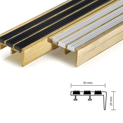 จมูกบันไดทองเหลือง-ท็อป-METAL-STAIR-NOSING-สอดเส้นยาง